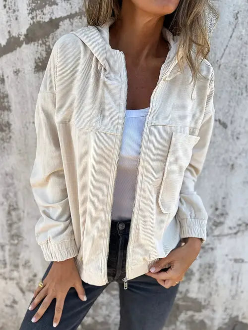 Veste décontractée en velours côtelé pour femme