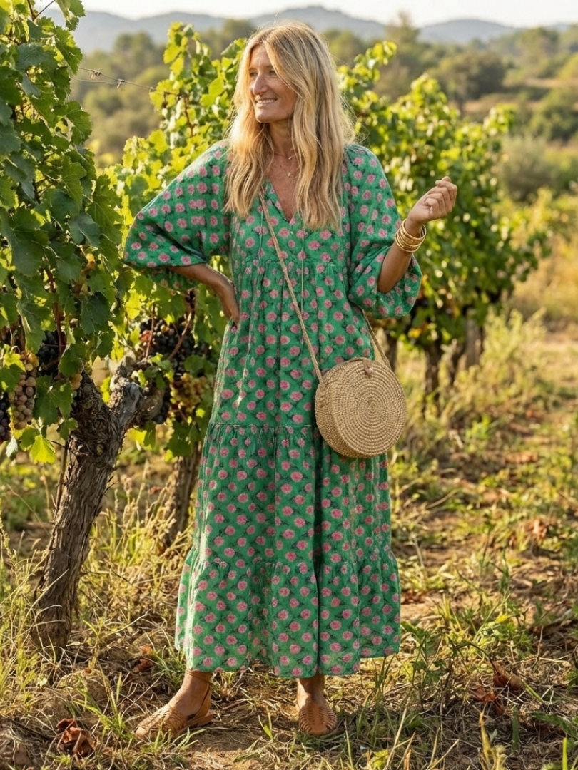 Robe Midi à Imprimé Floral Fiora
