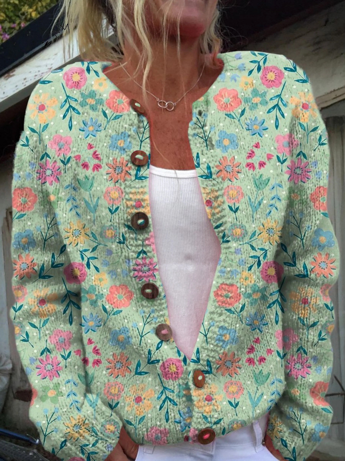 Clémence | Cardigan Fleuri Vintage pour Femme