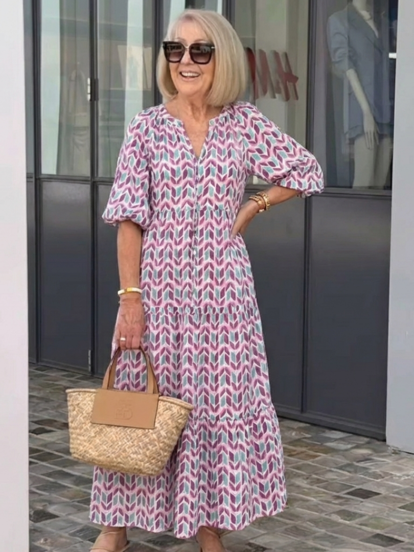 Robe midi à manches longues Mireya