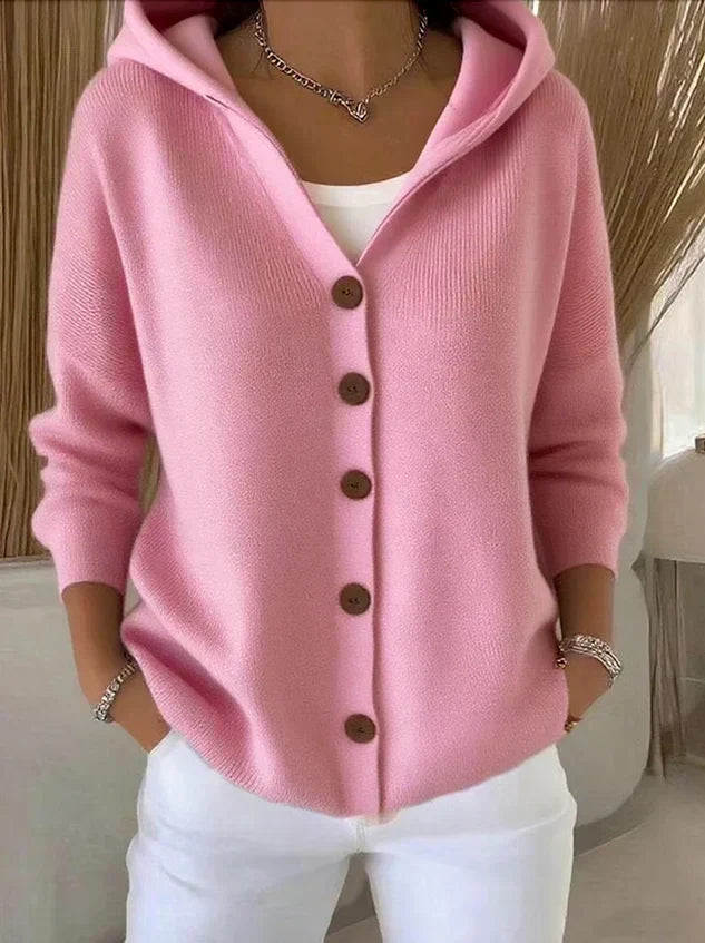 Rosalie - Gilet en Maille à Capuche