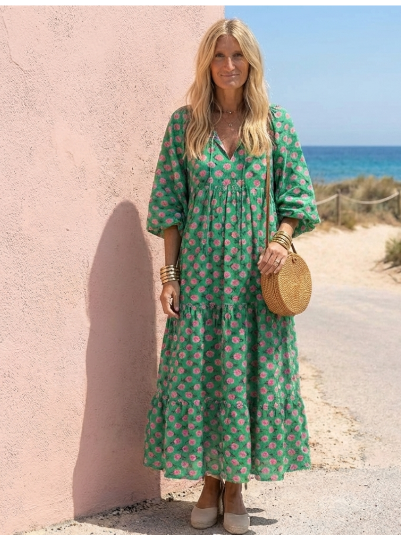 Robe Midi à Imprimé Floral Fiora