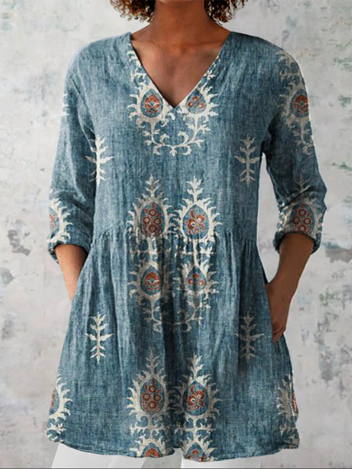 Blouse Longue Col V Fluide Aveline