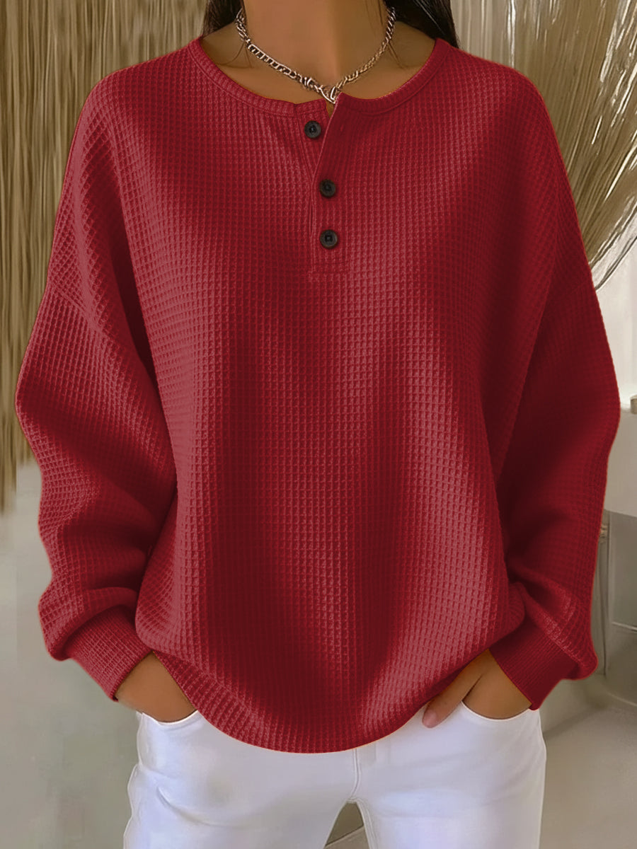 Mirabelle - Sweat Henley Gaufré