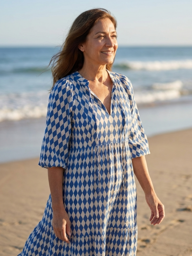 Robe Midi à Imprimé Diamant Elodie