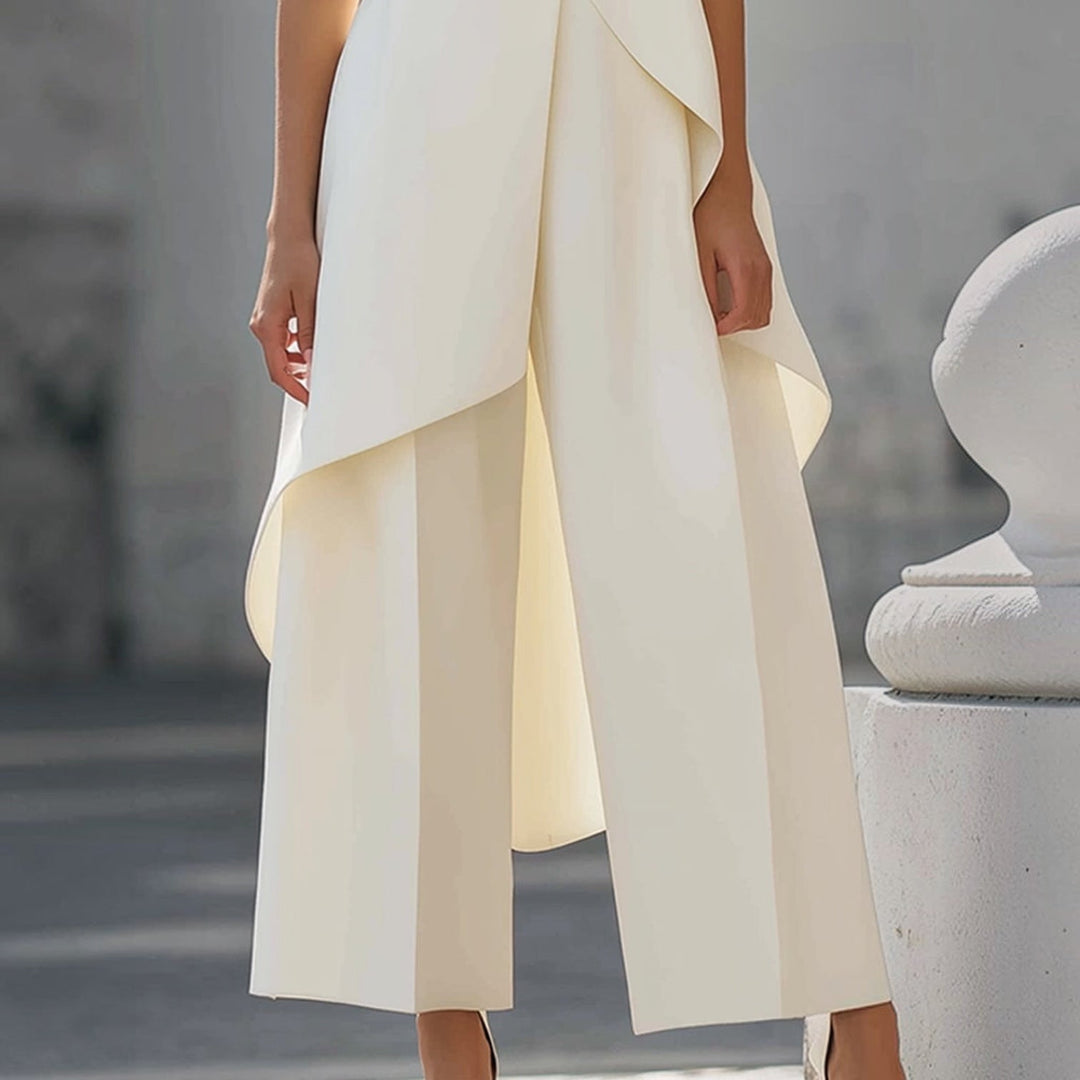 Valentina | Combinaison Chic à Col Montant et Haut Drapé