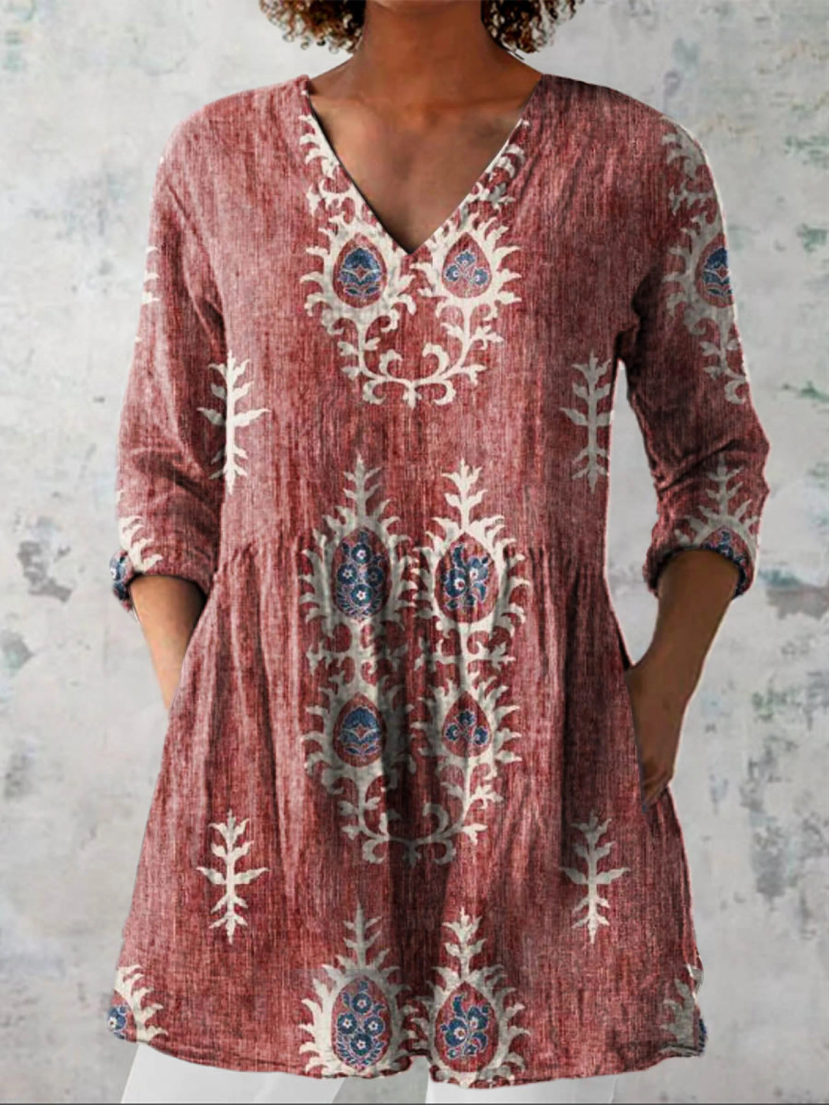 Blouse Longue Col V Fluide Aveline