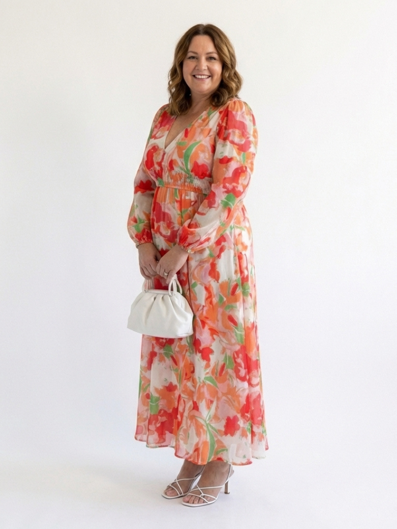 Robe Maxi Fleurie à Manches Longues Althea