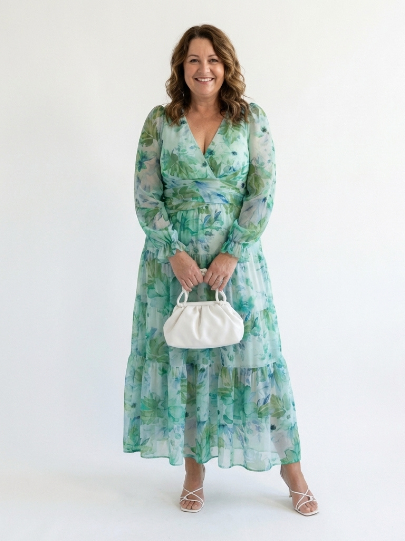 Robe Maxi Fleurie à Manches Longues Althea