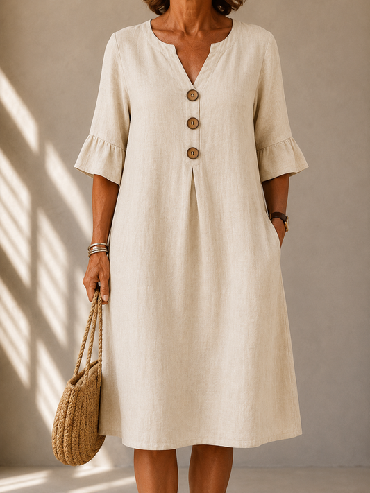 Robe Boutonnée Pli Creux Charlotte