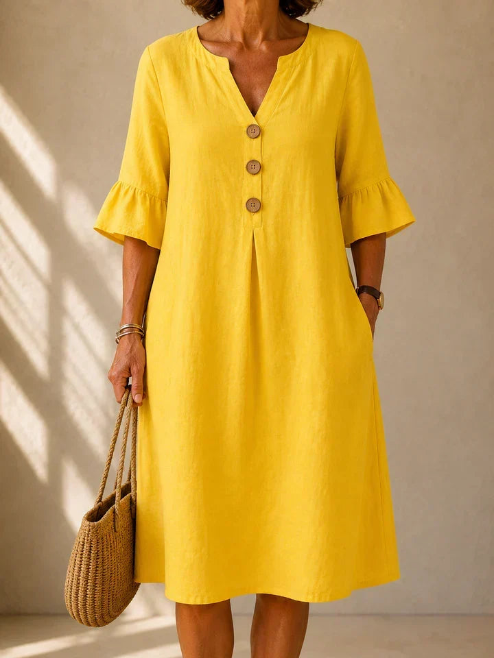 Robe Boutonnée Pli Creux Charlotte
