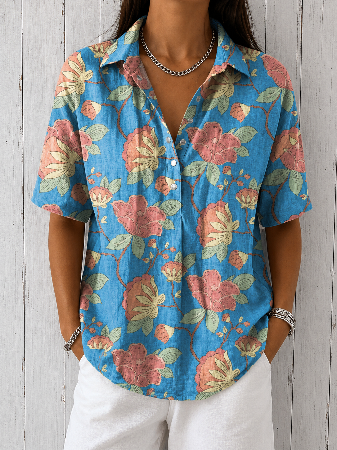 Claire Marceaux | Blouse Fleurie Élégante Bérénice