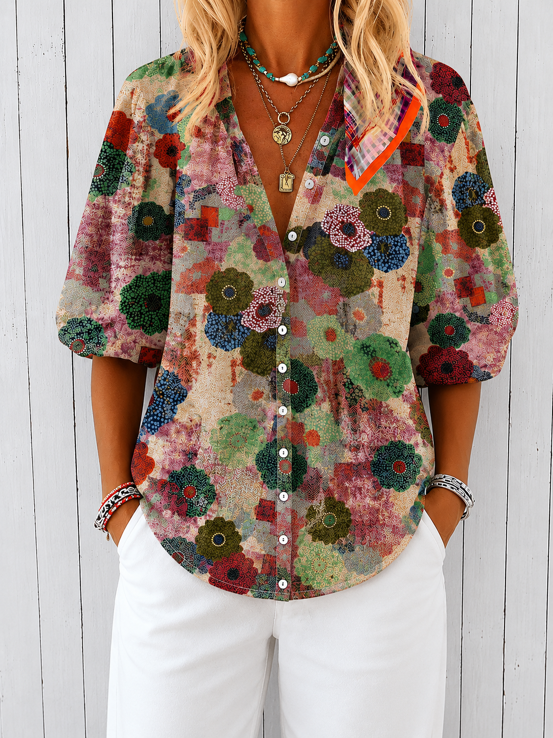 Claire Marceaux | Blouse Estivale Colorée Nicole