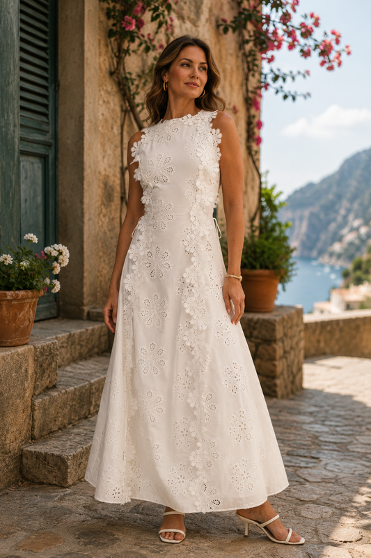 Adèle | Élégante Robe Maxi Brodée