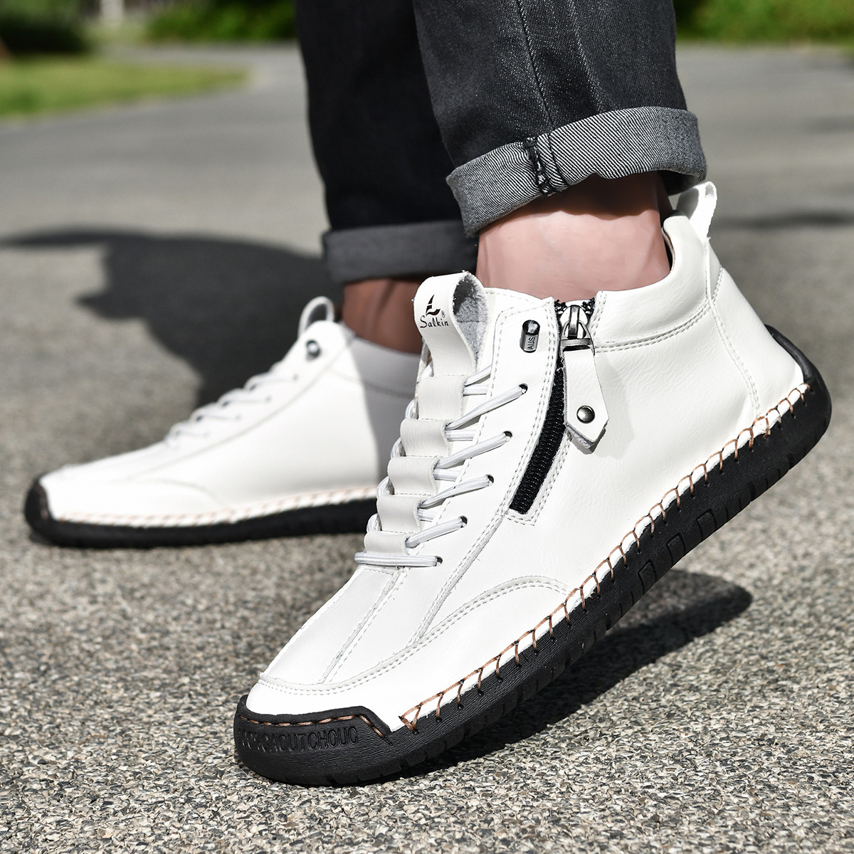 Chaussures en Nabuk avec Zip pour Homme