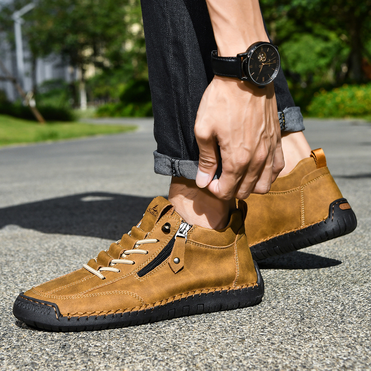 Chaussures en Nabuk avec Zip pour Homme