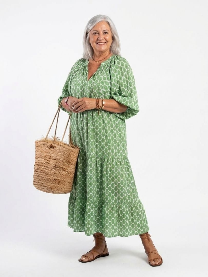 Robe midi à manches trois quarts Apolline