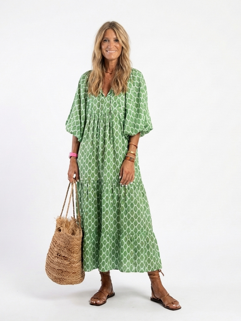 Robe midi à manches trois quarts Apolline