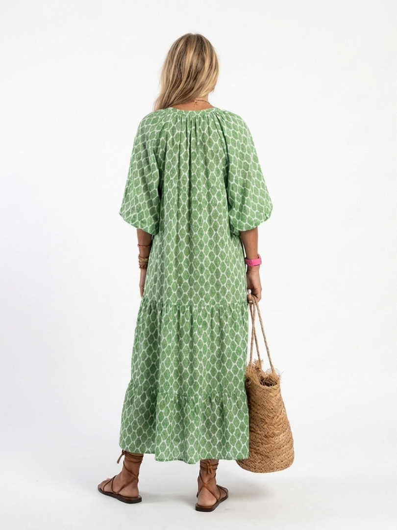 Robe midi à manches trois quarts Apolline