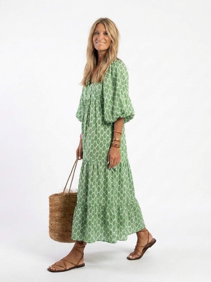 Robe midi à manches trois quarts Apolline