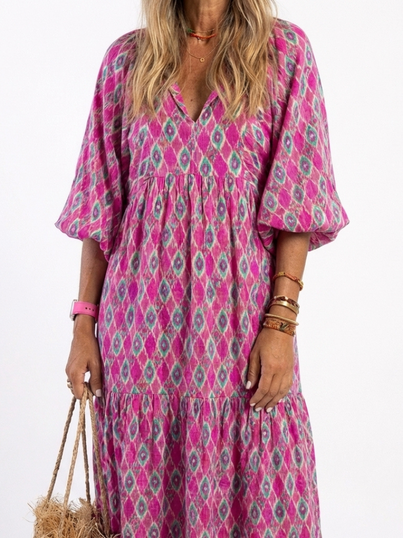 Robe midi à manches trois quarts Apolline