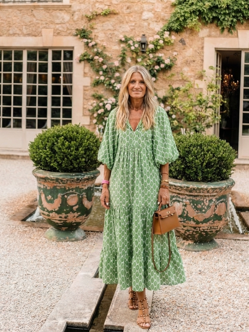 Robe midi à manches trois quarts Apolline