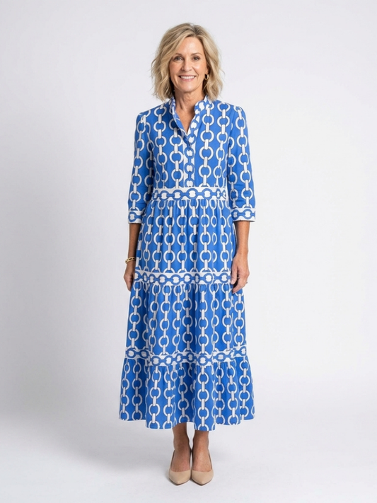 Robe midi à manches trois quarts Ysolde