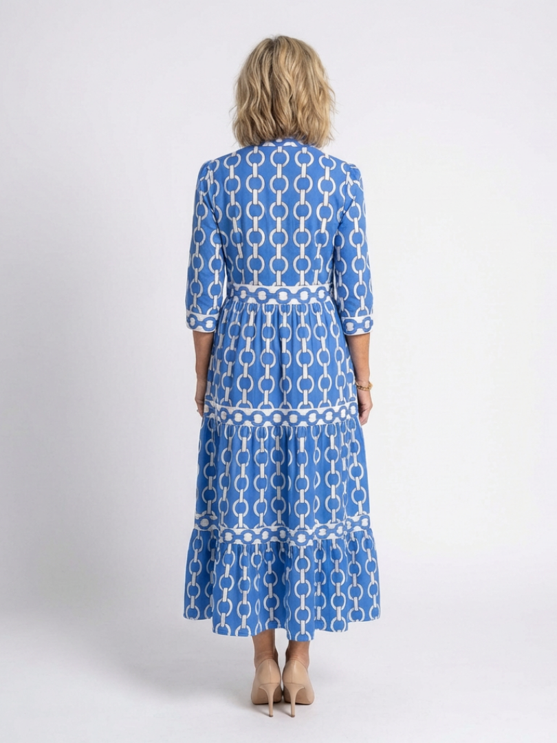 Robe midi à manches trois quarts Ysolde