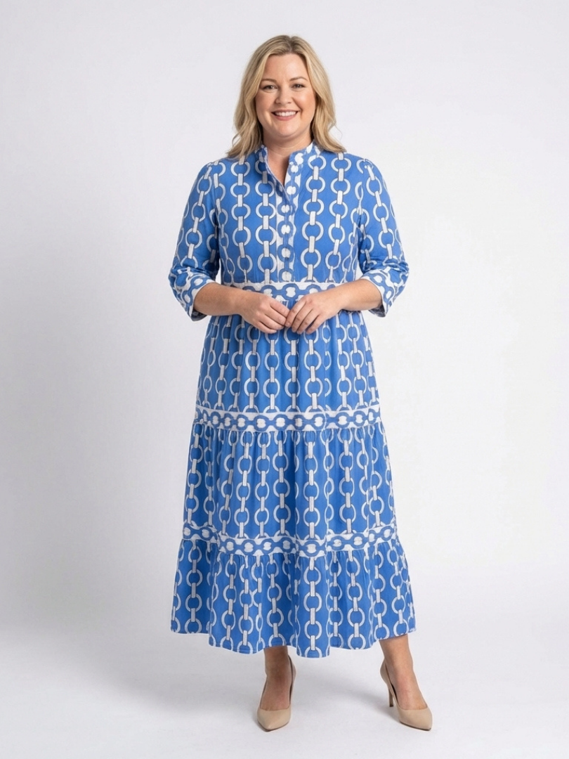 Robe midi à manches trois quarts Ysolde