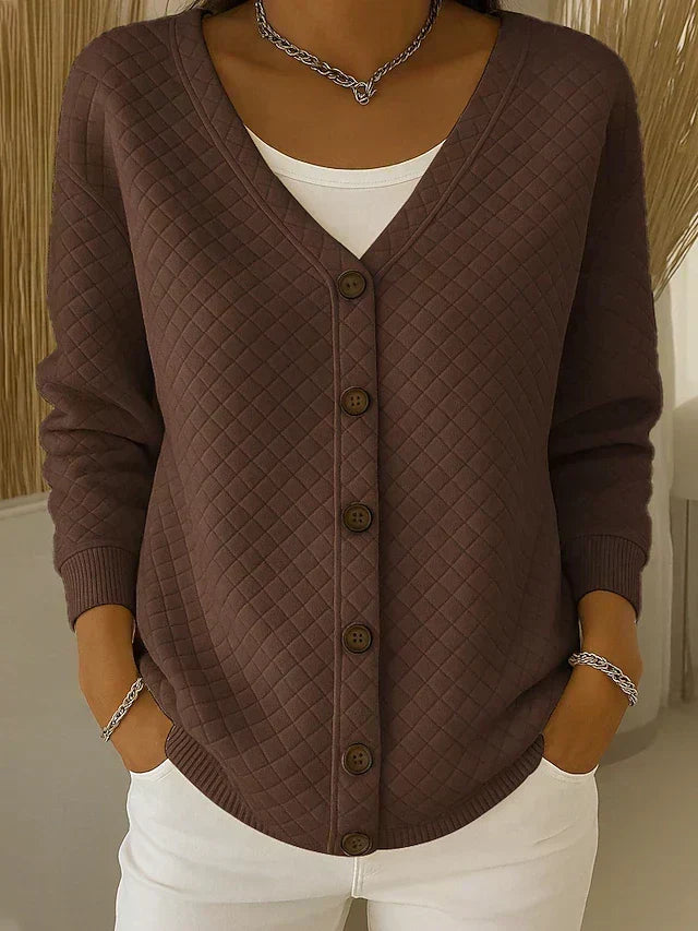Léonie - Gilet en Maille Matelassé à Boutons
