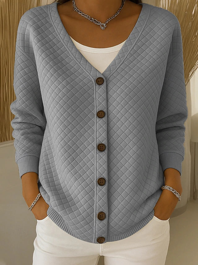Léonie - Gilet en Maille Matelassé à Boutons