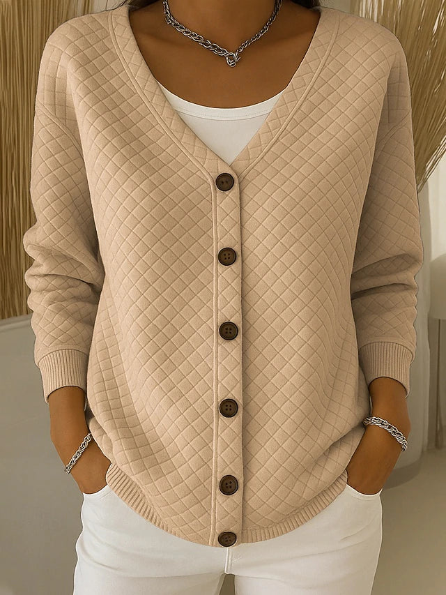 Léonie - Gilet en Maille Matelassé à Boutons