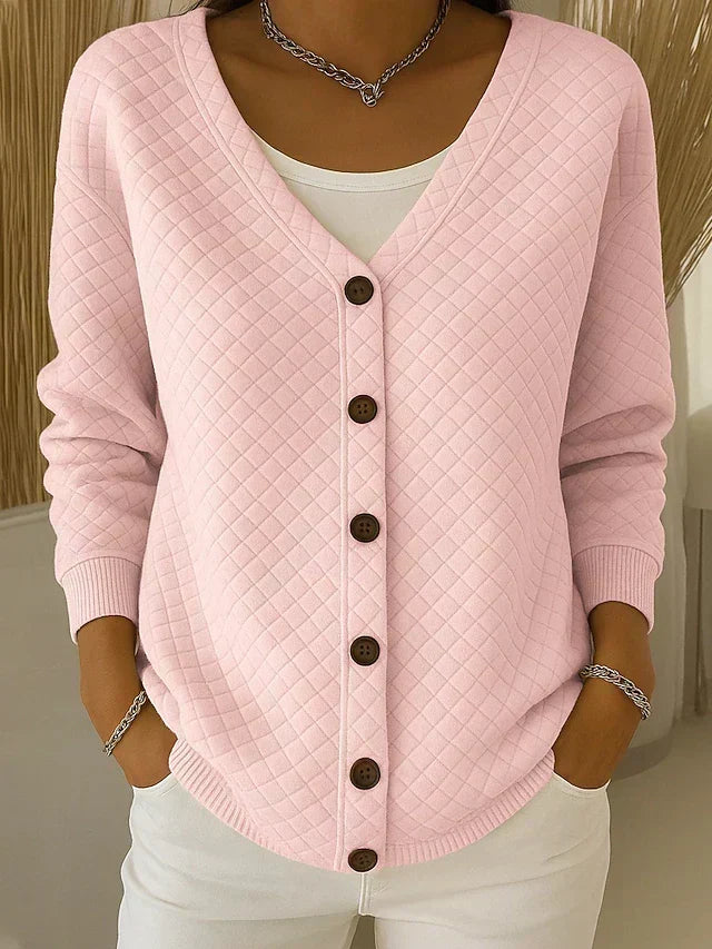 Léonie - Gilet en Maille Matelassé à Boutons