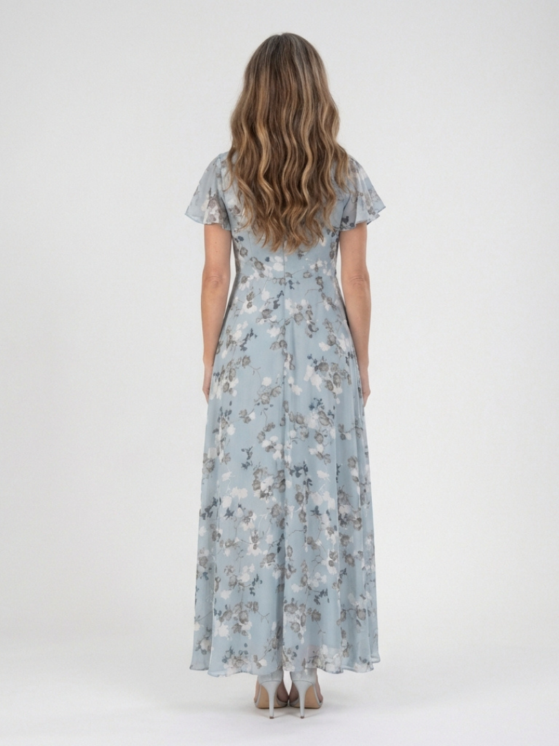 Robe Maxi en Chiffon Floral Ismeria