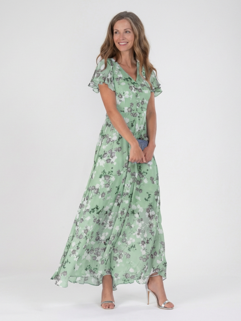 Robe Maxi en Chiffon Floral Ismeria