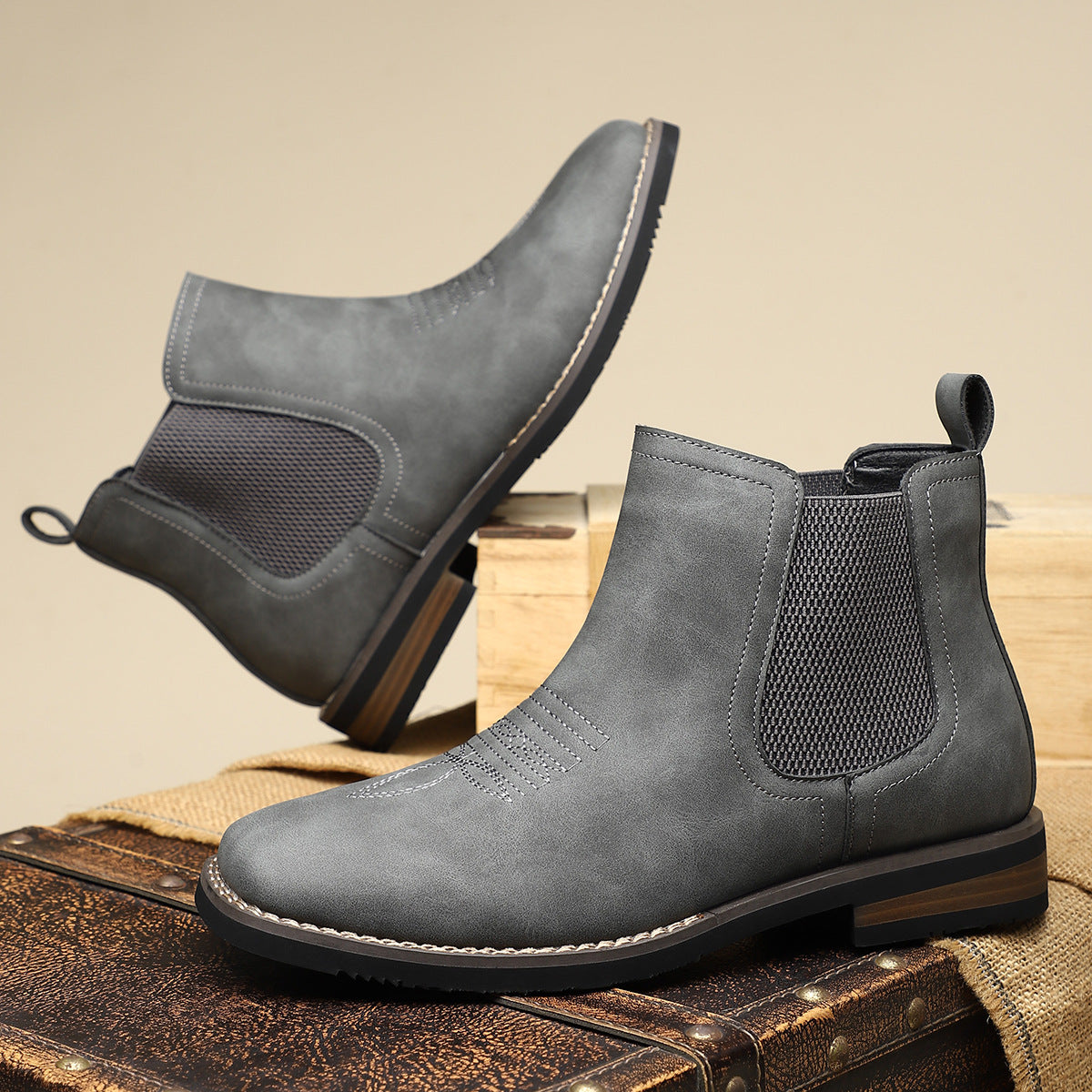 Bottes Classiques en Cuir pour Homme