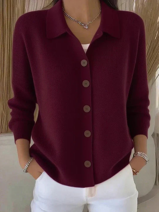 Joséphine - Gilet en Maille à Col et Boutons