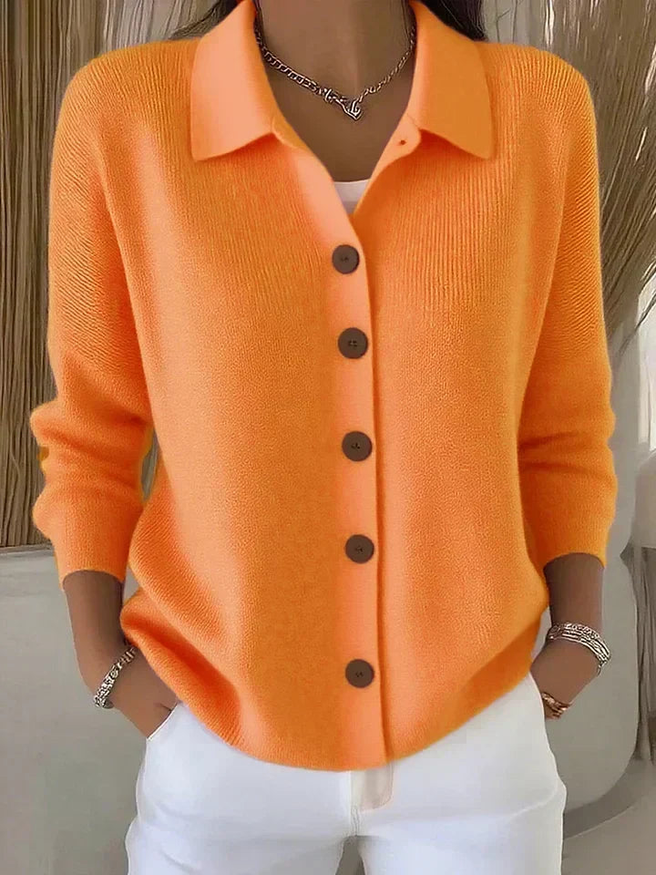 Joséphine - Gilet en Maille à Col et Boutons