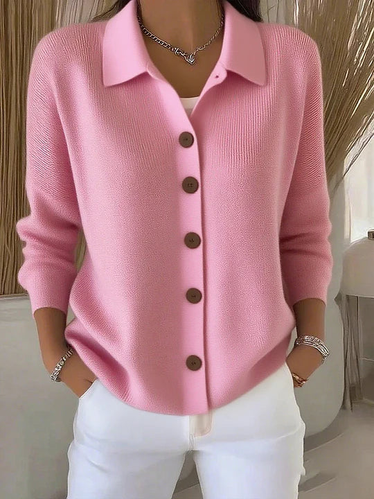 Joséphine - Gilet en Maille à Col et Boutons
