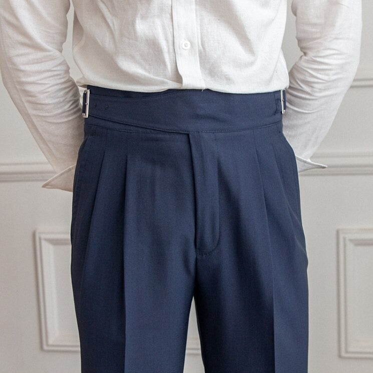 Pantalon fluide taille haute élégant