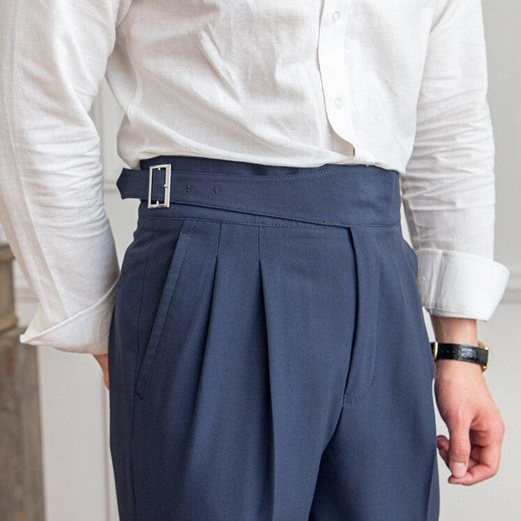 Pantalon fluide taille haute élégant