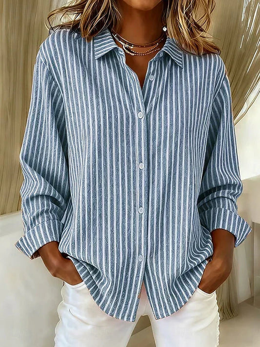 Jeanne - Chemise Rayée à Boutons