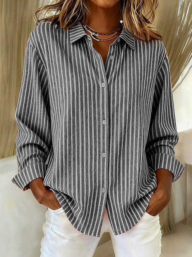 Jeanne - Chemise Rayée à Boutons