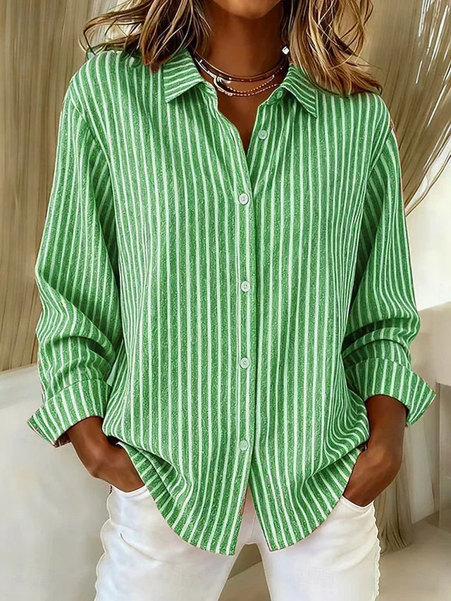 Jeanne - Chemise Rayée à Boutons