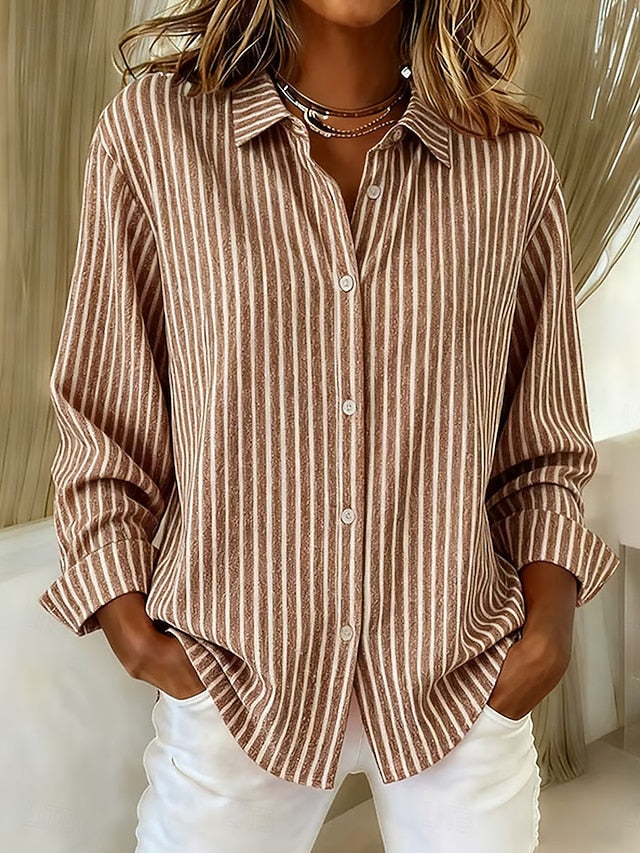 Jeanne - Chemise Rayée à Boutons