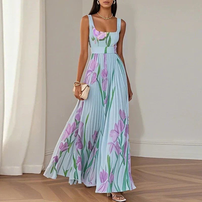 Oriane | Robe Maxi Trapèze Fleurie