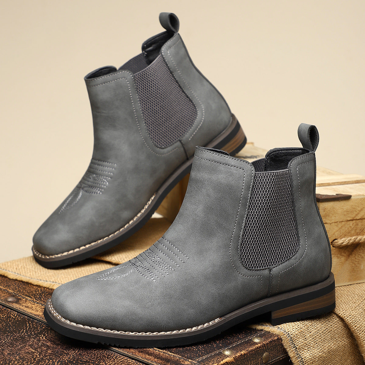 Bottes Classiques en Cuir pour Homme