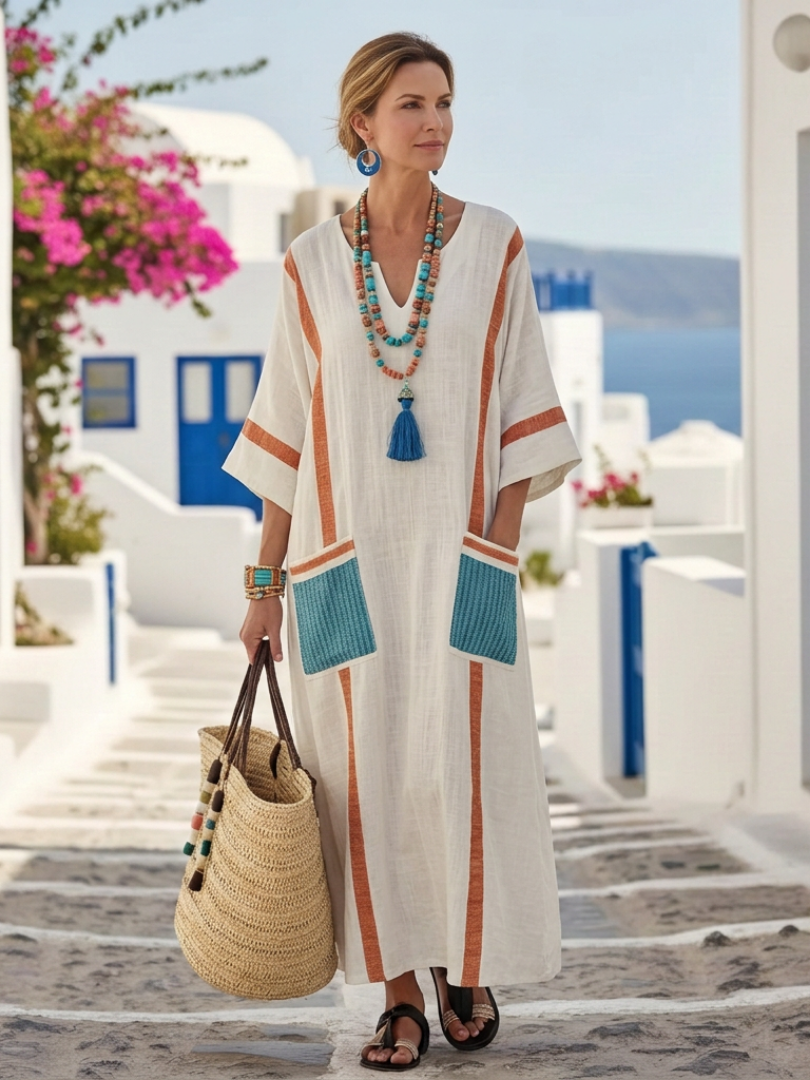 Robe maxi et manches mi-longues Noemi