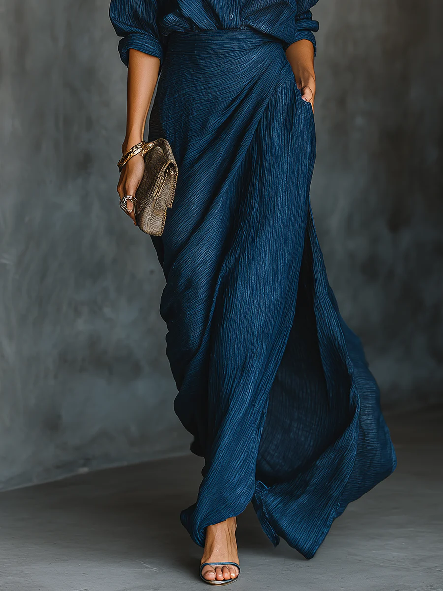 Claire Marceaux | Ensemble Satin Blouse et Jupe