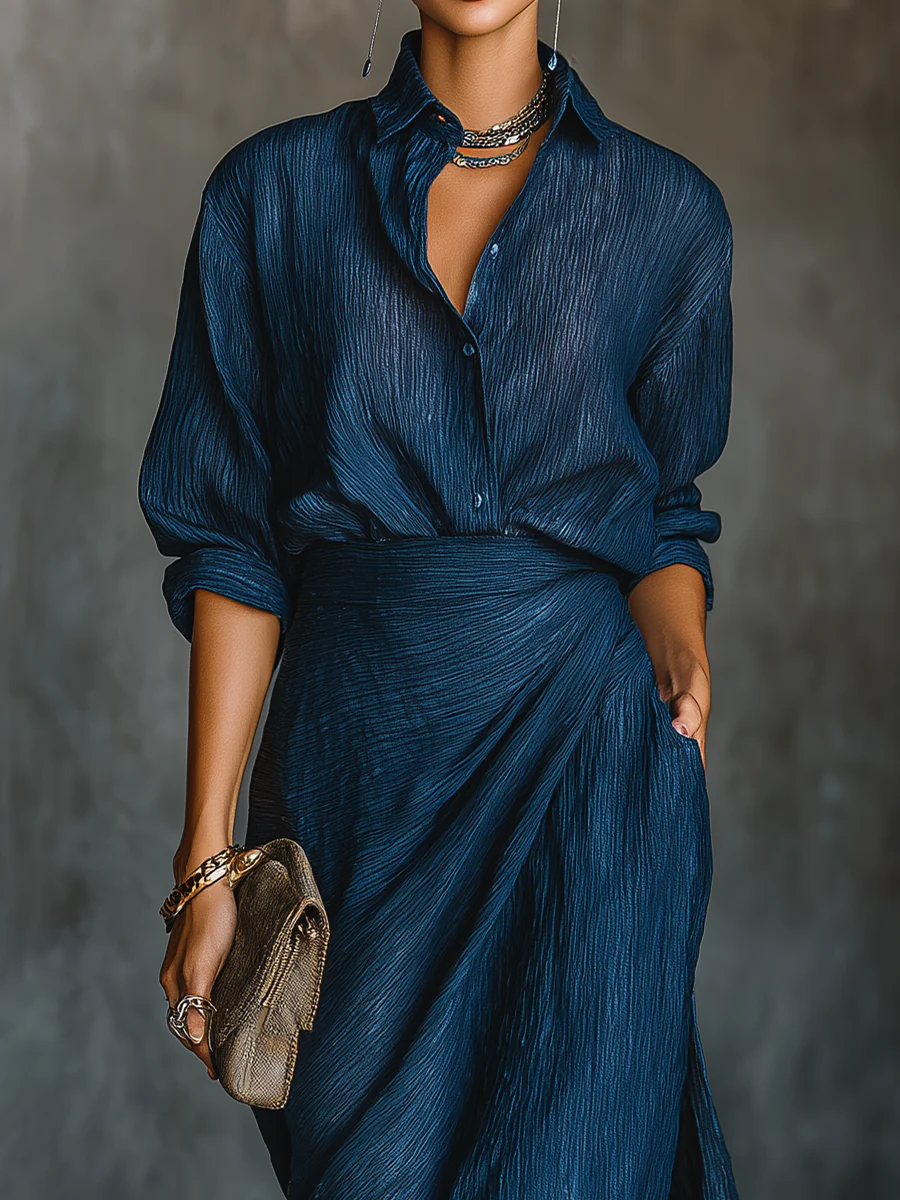 Claire Marceaux | Ensemble Satin Blouse et Jupe